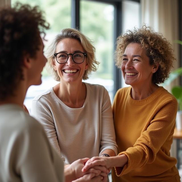 Women supporting each other through menopause journey